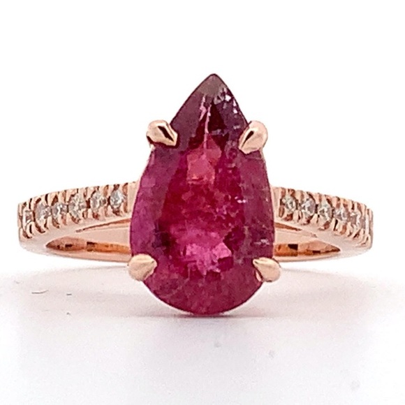 14k Rose Gold and Pink Tourmaline Ring - Picture 4 of 8